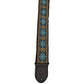 Gretsch Retro Jacquard Weave Leather Guitar Adjustable Strap 36" to 58" with G Logo (Blue)