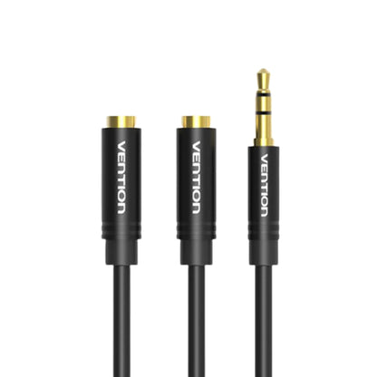 Vention TRS 3.5mm Male to Dual 3.5mm Female 0.3-Meter ABS Type Gold Plated (BBSBY) Stereo Splitter Cable for Speakers, Mobile Phones, PC, Laptop
