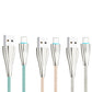 Motivo H24 USB-A 2.0 Male to USB-C Male 2.4A Fast Charging Data Cord Cable Braided Wire with 480Mbps Transfer Speed & LED Light Indicator for Smartphones (1.2M) (Blue, Pink, Gray) | S0025, S0026, S0027