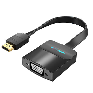 [CLEARANCE] Vention HDMI Male to VGA Female 1080p 60Hz with Female Micro USB and Audio Port Flat Gold Plated (ACI/ACK) 0.15M HD Video Converter for TV, Laptops, PC, Projectors, Smart Box, and PlayStation