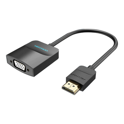 Vention HDMI Male 1080p 60Hz to VGA Female Gold Plated (ACH) 0.15M HD Video Converter with Female Micro USB and Audio Port for PC, TV, Laptops, Projectors, Smart Box, Playstation