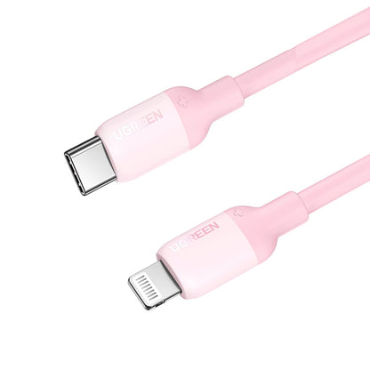 [CLEARANCE] UGREEN USB Type-C to Lightning Cable 3A Fast Charging Data Sync Silicone Cable Power Delivery PD 20W with 480Mbps Transfer Speed (1M) (Pink) | 203