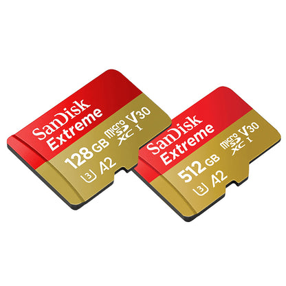 SanDisk Extreme 128GB 512GB Micro SD Card SDXC UHS-I A2 V30 with 160mb/s - 190mb/s Transfer Speed SDSQXAA-128G-GN6MN SDSQXAV-512G-GN6MN