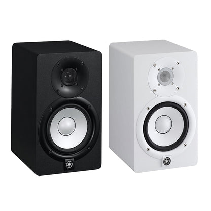 Yamaha HS5 HS5W 5" 70W 2-Way Bass Reflex Powered Studio Monitor Passive Speaker with Bi-Amplified Nearfield Monitoring, XLR 3 Pin and 3.5mm TRS AUX Inputs and Room and High Trim Controls for Audio Production and Recording (Black, White)