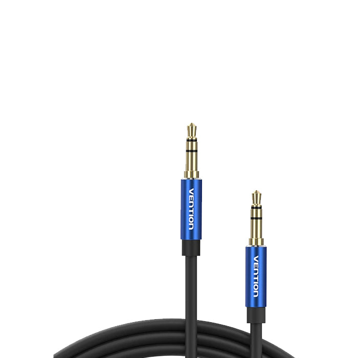 Vention 3.5mm Male to Male Hi-Fi Audio AUX Cable with Aluminum Alloy Type Cord for Car Stereo, Headphones, Mobile Phone, Tablet, PC (Black, Blue) (0.5M, 1M, 1.5M, 2M, 3M, 5M) | BAX