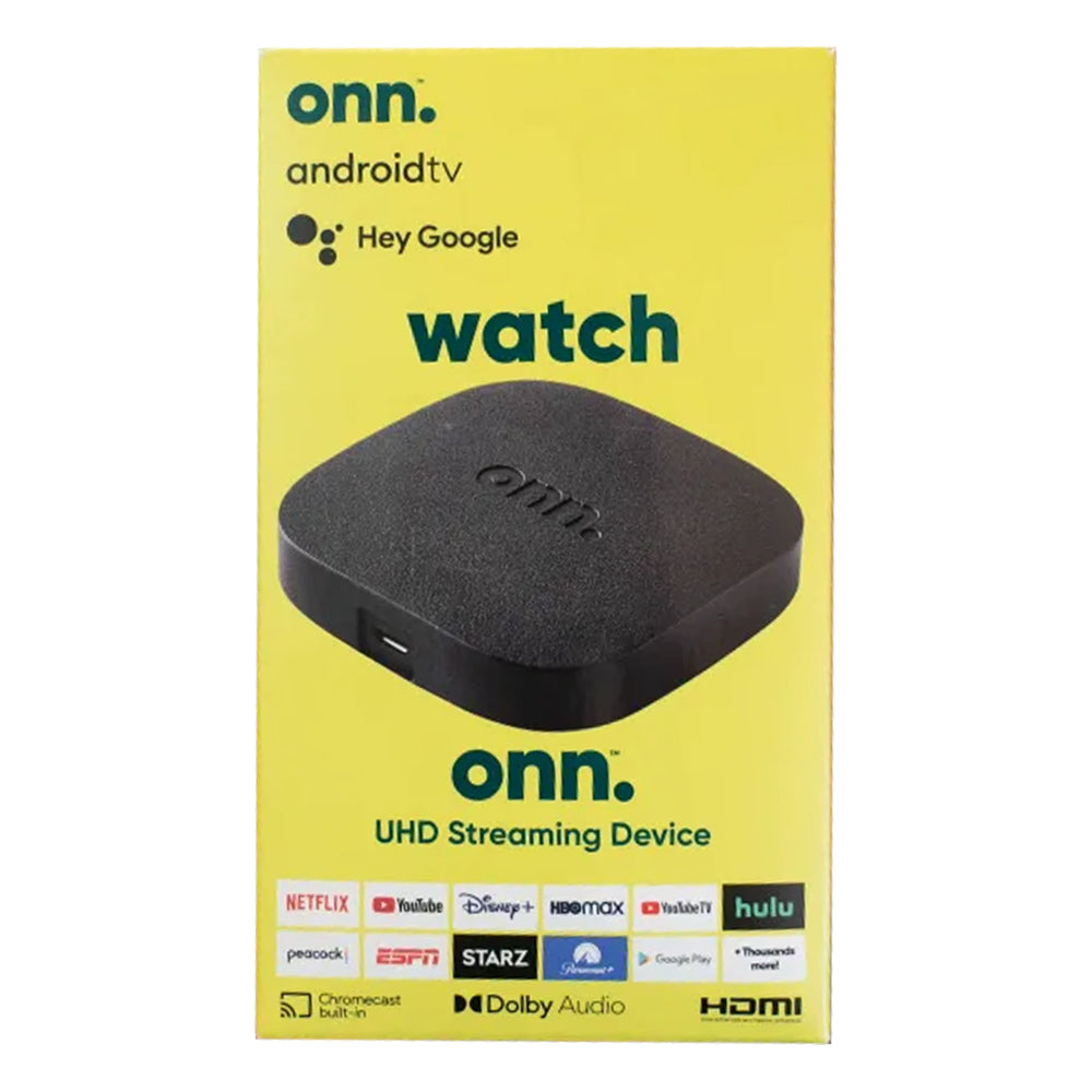 onn. Android TV 4K UHD Streaming Device with Google Assistant and Dolby Audio Support