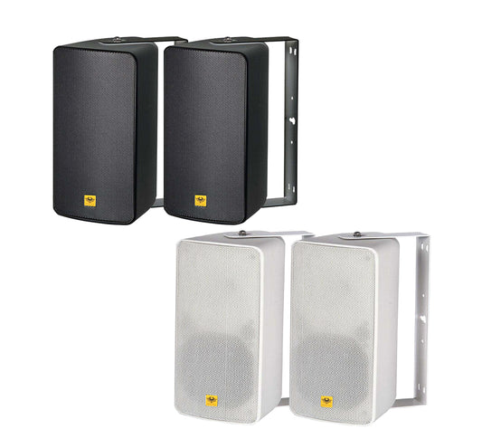 KEVLER AWS-106T 6.5" 200W 2-Way Full Range Passive Waterproof Wall Mount Speaker (PAIR) with 100V Multi TAP Function, Wall Mount Bracket for Large Rooms and Outdoor Use (Black, White) AWS-106TB AWS-106TW