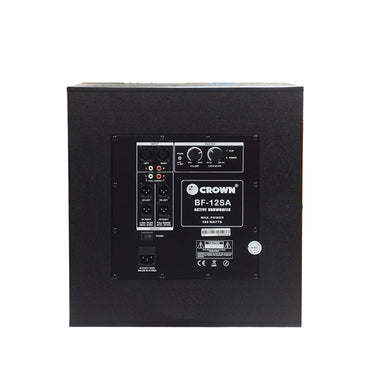 Crown 350W 12" Active 1-Way Subwoofer Karaoke Speaker with Max 8 Ohms Impedance, 40-160Hz Frequency Response and 97dB Sensitivity Level (BF-12SA)