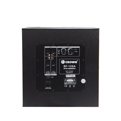 Crown 350W 12" Active 1-Way Subwoofer Karaoke Speaker with Max 8 Ohms Impedance, 40-160Hz Frequency Response and 97dB Sensitivity Level (BF-12SA)