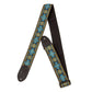 Gretsch Retro Jacquard Weave Leather Guitar Adjustable Strap 36" to 58" with G Logo (Blue)