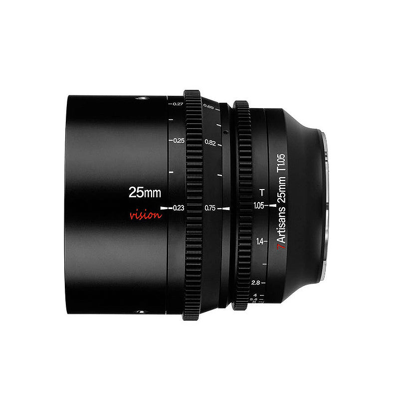 7Artisans Vision 25mm T1.05 Photoelectric MF Manual Focus Cine Lens for APS-C Format Sensors, ED Glass and All-Metal Shell Design for MFT M4/3 M43 Micro Four Thirds Mount Mirrorless Cameras (Black)