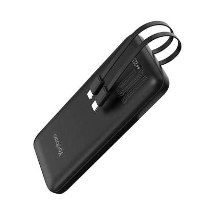 Yoobao LC1 10000mAh Powerbank PD20W Power Delivery Fast Charging with Built-in USB Type C and Lightning Cable (Black, White)