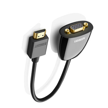 [CLEARANCE] UGREEN HDMI Male to VGA Female Cable Conveter 1080P 60Hz for PC, Laptop, Projector, TV (Black) (0.5M) | 40253 |