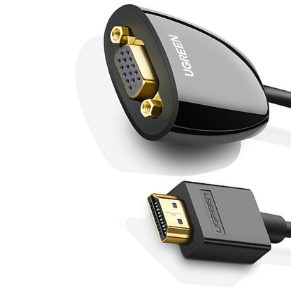 [CLEARANCE] UGREEN HDMI Male to VGA Female Cable Conveter 1080P 60Hz for PC, Laptop, Projector, TV (Black) (0.5M) | 40253 |