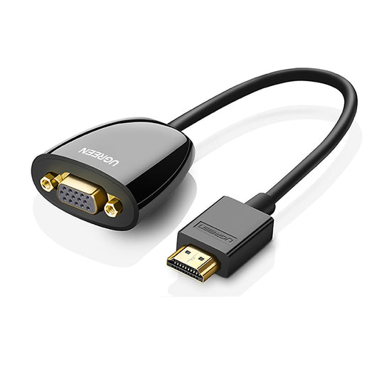 UGREEN HDMI Male to VGA Female Cable Converter 1080P 60Hz for PC, Laptop, Projector, TV (Black) (0.5M) | 40253