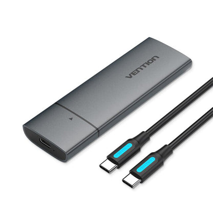 [CLEARANCE] Vention USB3.1 Gen 2-C M.2 NVME SSD Enclosure 10Gbps Nickel-plated Hard Drive Aluminum Alloy Type Compatible with Multiple Systems for 2230/2242/2260/2280 (Gray) | KPGH0