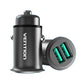 Vention Dual USB A Car Charger Quick Charge 3.0 Aluminum Alloy Dual Mini Style QC 3.0 for Mobile Phones, Tablets, Speakers (CC-85-H)
