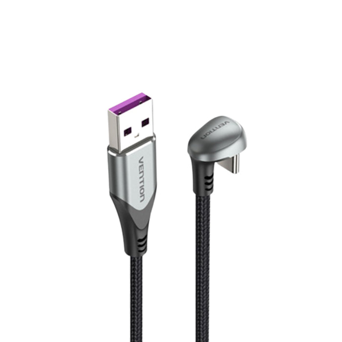 Vention U-Shaped Type-C Male to USB 2.0-A Male Nickel Plated Braided 5A Fast Charging Cable with 480Mbps Transfer Speed for Smartphones (Available in 0.5M, 1M, 1.5M and 2M) | COHH