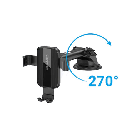[CLEARANCE] Vention Car Phone Mount Auto-Clamping for Dashboard Console with Suction Cup Square Type | KCOB0