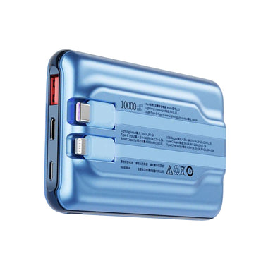 [CLEARANCE] Yoobao LC3 10000mAh Powerbank PD20W Power Delivery with Built-in 22.5W Fast Charging USB Type C and Lightning Cable (Blue)