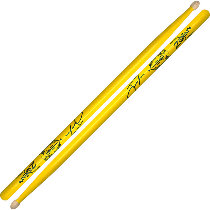 Zildjian ZASJD2 Josh Dun Artist Series with Signature Logo and Trench Drumsticks Medium Taper for Drums and Cymbals (Yellow)