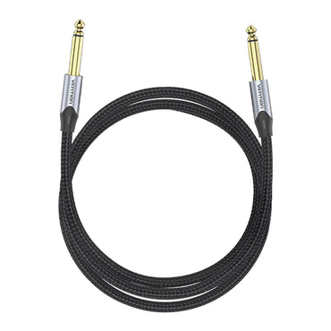 [CLEARANCE] Vention 6.5mm Jack Male to 6.5mm Jack Male Cotton Braided Gold Plated 2-Meters (BAS) Audio Cable for Musical Instruments, Speakers, Amplifiers, Mixers
