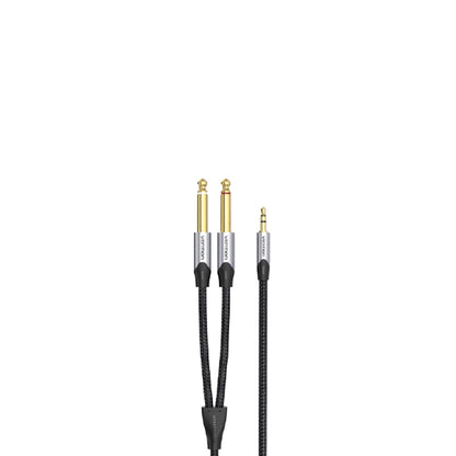 Vention TRS 3.5mm Male to Dual 6.5mm Male 1-Meter Cotton Braided Gold Plated (BAR) Audio Cable for Speakers, Mobile Phones, Laptops (Available in 1M, 1.5M, 2M and 5M)