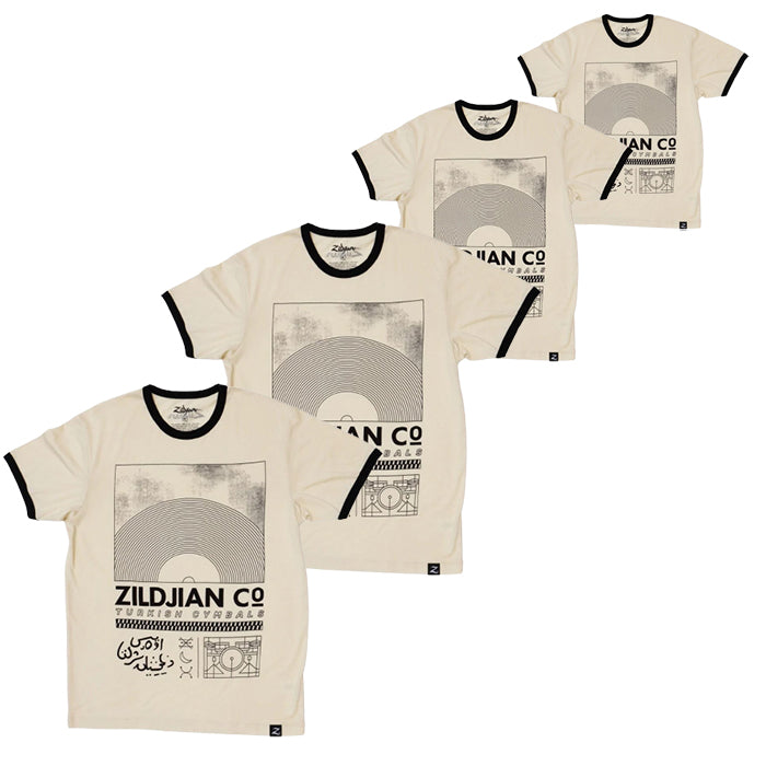 Zildjian Limited Edition Ringer T-shirt with Back Print Logo Music Tee (Large Plus Sizes Available)