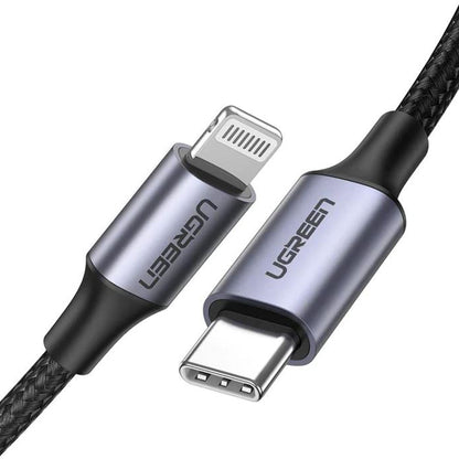 [CLEARANCE] UGREEN USB-C to Lightning Cable 3A Fast Charging Cable Aluminum Braided Shell (2M) (Silver) |70525