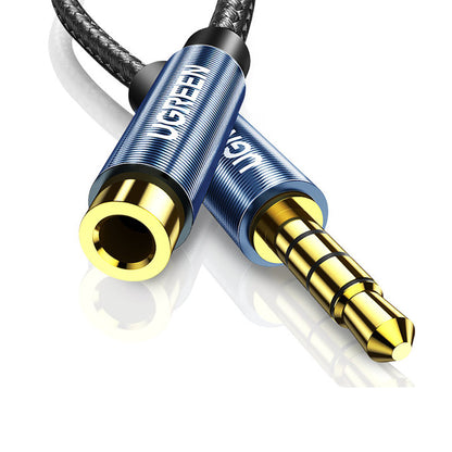UGREEN 3.5mm Mini AUX High-Quality Male To Female Audio Cable Gold plated for Mobile Phones Tablets (Blue) (0.5M, 1M, 1.5M, 2M) | 4067