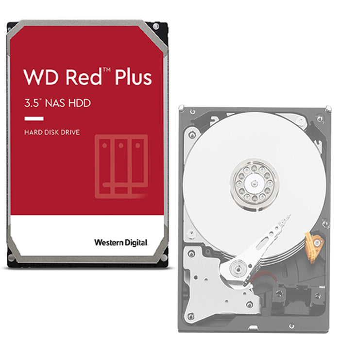 Western Digital WD Red Plus 3.5" 1TB 4TB NAS System SATA HDD Hard Disk Drive with 5400RPM Disk Speed and 64MB/128MB Disk Cache for Business and Office PC Computer WD10EFRX WD40EFZX