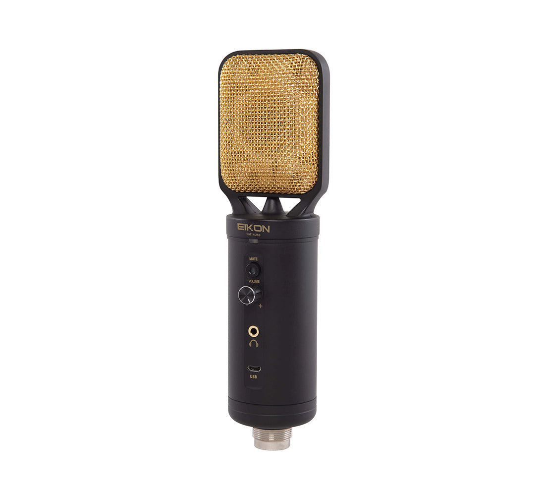 Eikon by PROEL CM14USB USB/XLR Cardioid Condenser Microphone Plug & Play with Pre-amp PCB, High Speed Audio, 24Bit Sampling Rate and Zero Latency Monitoring with 3.5mm Headphone Input for Studio Recording