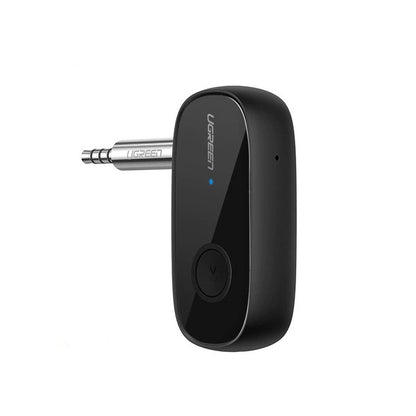 [CLEARANCE] UGREEN AUX 3.5mm Portable Wireless Audio Adapter HQ 20KHz 5.0 Receiver with Microphone and Micro USB supply 200mAh for Car and Speakers (Black) | 70304