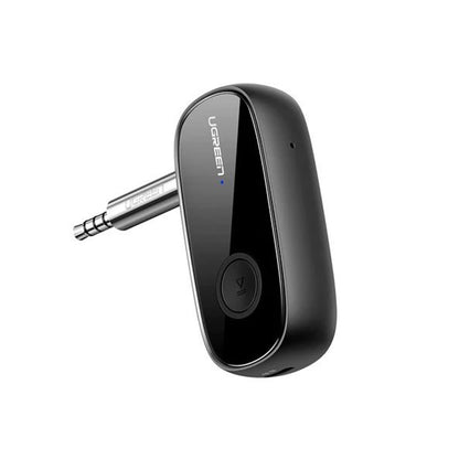 [CLEARANCE] UGREEN AUX 3.5mm Portable Wireless Audio Adapter HQ 20KHz 5.0 Receiver with Microphone and Micro USB supply 200mAh for Car and Speakers (Black) | 70304