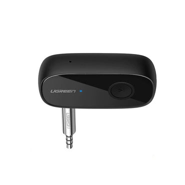 [CLEARANCE] UGREEN AUX 3.5mm Portable Wireless Audio Adapter HQ 20KHz 5.0 Receiver with Microphone and Micro USB supply 200mAh for Car and Speakers (Black) | 70304