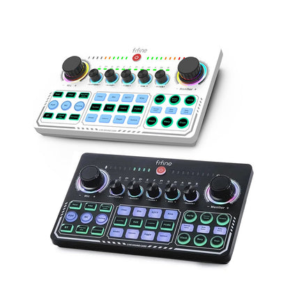 [CLEARANCE] Fifine SC6 Wireless Desktop Sound Mixer Streaming Console with 15 Atmospheric Sound Effect Presets and Extensive Inputs for Live Streaming, Podcasting and Web Casting (Black)