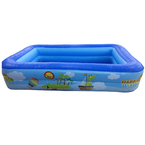 UCassa 150cm x 110cm x 30cm 2-Layer Inflatable Swimming Pool Easy Set-up with Max 2ft Depth with Cute Summer Design Outdoor for Kids 15011030