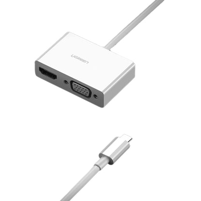 [CLEARANCE] UGREEN 1080P 4K USB-C to HDMI and VGA Converter Plug and Play for Laptop, PC, LCD, Monitor, Projector (White) | 30843