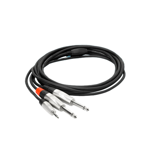 Hosa Technology REAN 3.5mm TRS to Dual 1/4" TS Pro Stereo Breakout Cable (6')