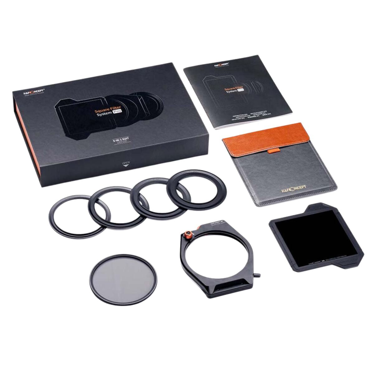 CLEARANCE SALE K&F Concept Filter Holder System Kit with 95mm CPL, Square ND1000 Filter, and 4 Adapter Rings for Camera Lens | 1878