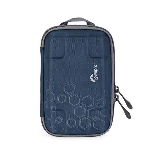 Lowepro Dashpoint AVC 1 High Impact Hard-Shell Case with Dual Zipper Function, Side Handle Grip, Soft Interior and Removable Padded Divider for Sports Action Camera Photography (Black, Galaxy Blue)