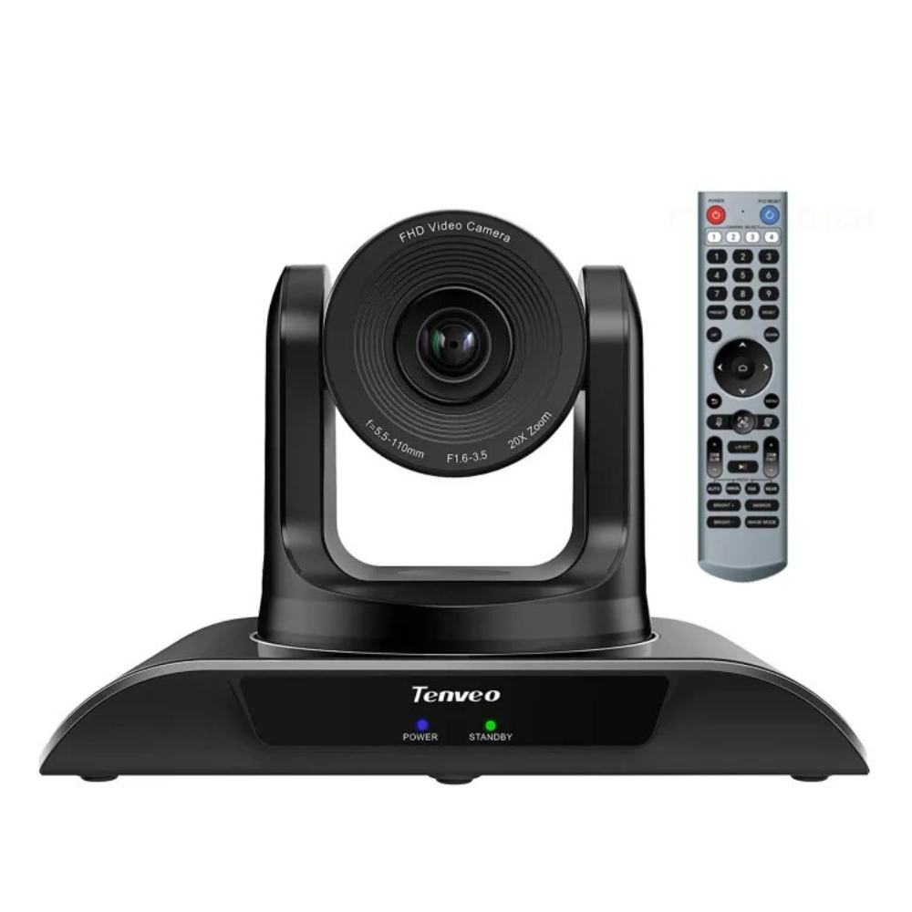 Tenveo TEVO-VHD NDI 20X | 30X Optical Zoom AI Auto-Tracking Full-HD PTZ Conference Camera & 10X Zoom Non Auto-Tracking Version with HDMI, SDI, RJ45, USB Outputs for Video Conferencing, Live Steaming, Broadcast, Business & Meetings