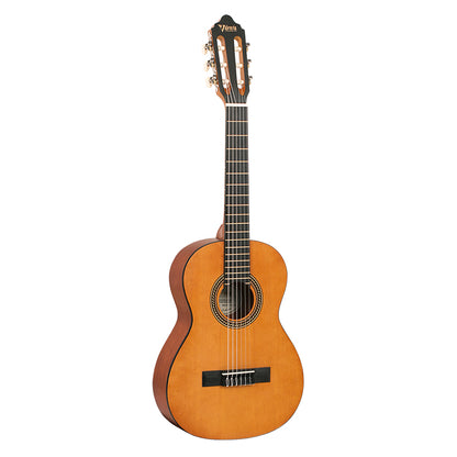 Valencia 200 Series Classical 1/2, 3/4, Full Size Acoustic Guitar Natural with Matte Satin Finish, 6 String Nylon, 19 Frets for Student Musicians, Beginner Players | VC20