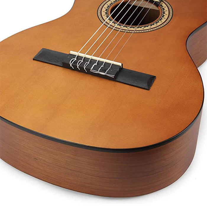Valencia 200 Series Classical 1/2, 3/4, Full Size Acoustic Guitar Natural with Matte Satin Finish, 6 String Nylon, 19 Frets for Student Musicians, Beginner Players | VC20