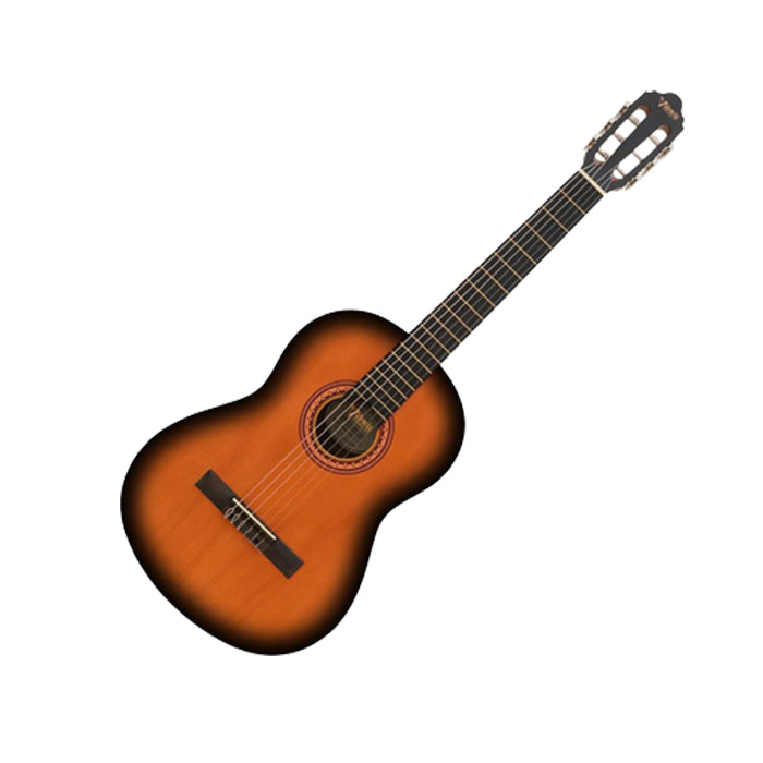 Valencia 200 Series Classical Full Size Acoustic Guitar with 6-String Nylon, 19 Frets Right-Handed for Student Musicians, Beginner Players (Classic Sunburst, Transparent Wine Red) | VC204CSB, VC204TWR