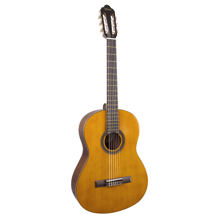 Valencia 200 Hybrid Series Classical 4/4 Acoustic Guitar Antique Natural with Thin Neck, 6-String Nylon, 19 Frets for Student Musicians, Beginner Players | VC204H