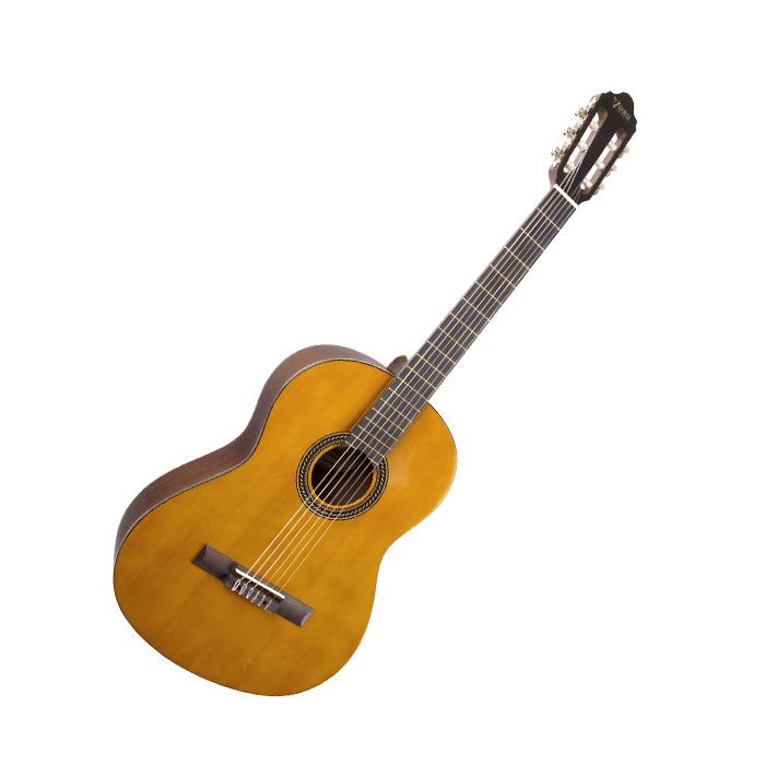 Valencia 200 Hybrid Series Classical 4/4 Acoustic Guitar Antique Natural with Thin Neck, 6-String Nylon, 19 Frets for Student Musicians, Beginner Players | VC204H