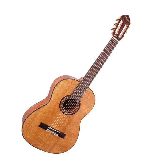Valencia 400 Series Classical Full Size Acoustic Guitar with Satin Finish, 6-String Nylon, 19 Frets for Student Musicians, Beginner Players (Vintage Natural, Classic Sunburst) | VC404, VC404CSB
