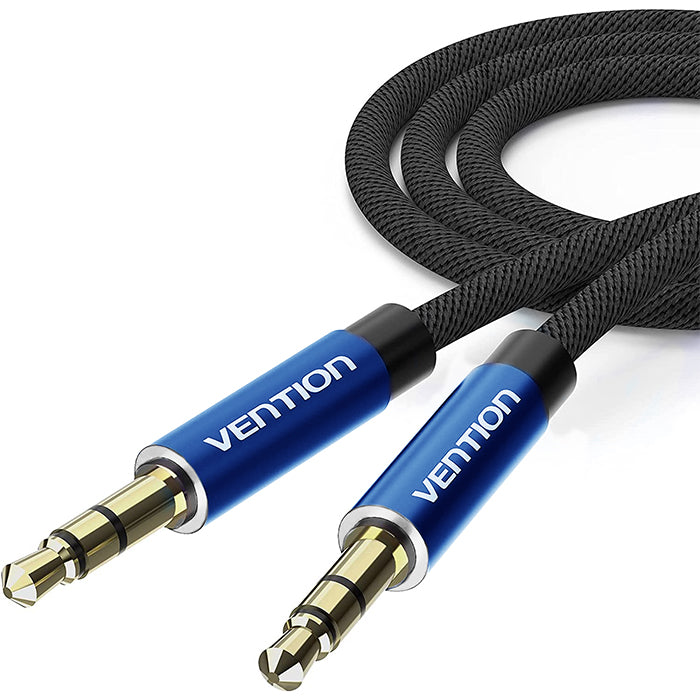 Vention 3.5mm Male to Male High Quality AUX Audio Cable 29AWG for Laptop, Car Stereos, Headphones, Smartphone (Blue) (0.5M, 1M, 1.5M, 2M, 3M, 5M) | BAWL