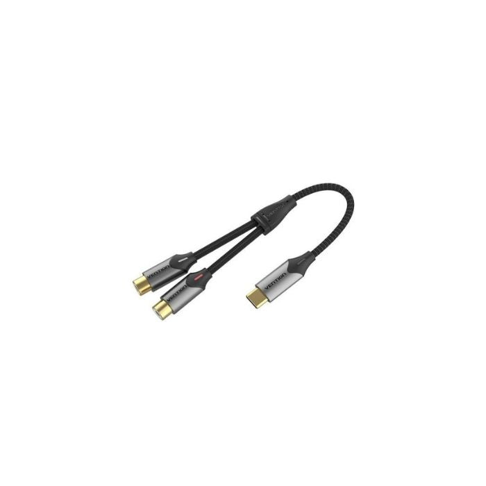 Vention  USB C Male to 2 RCA Female 3.5mm Audio Cable Interface Devices Connector for Laptop and Speaker Amplifier (Available in 0.5M, 1M, 1.5M)